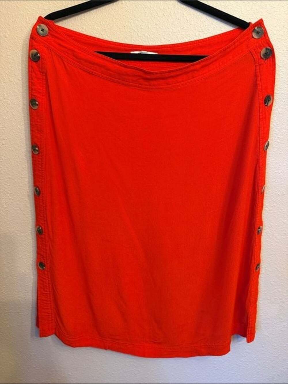 Madewell Side Button Midi Skirt in Ripe Persimmon
